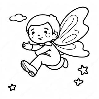 Boy Fairy Flying In The Sky Coloring Page 50932-40780