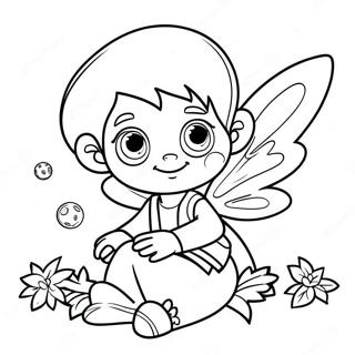 Mischievous Boy Fairy With Sparkling Wings Coloring Page 50933-40784