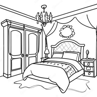 Cozy Dream Bedroom Coloring Page 50953-40794