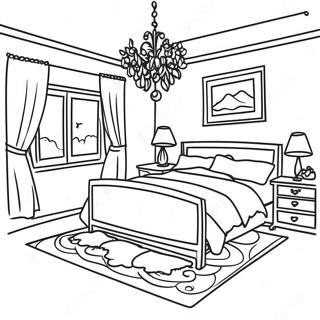 Cozy Dream Bedroom Coloring Page 50953-40795