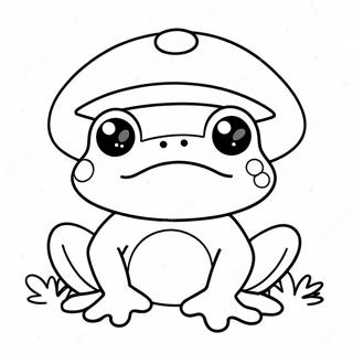 Cute Kawaii Frog With A Hat Coloring Page 50973-40812