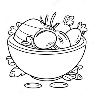 Colorful Salad Bowl Coloring Page 51012-40855