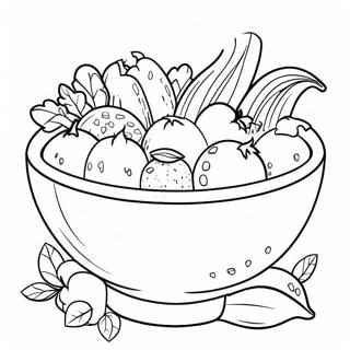 Colorful Salad Bowl Coloring Page 51012-40856