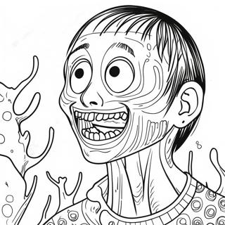 Junji Ito Creepy Characters Coloring Page 51023-40849