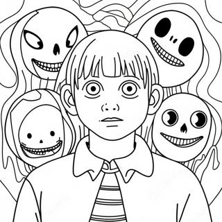 Junji Ito Creepy Characters Coloring Page 51023-40851