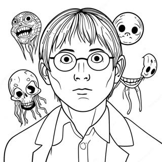 Junji Ito Creepy Characters Coloring Page 51023-40852