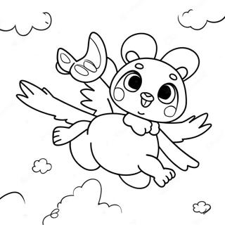 Kiki And Lala Flying In The Sky Coloring Page 5102-4249