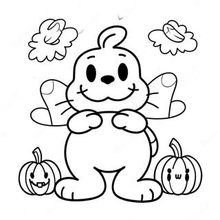 Spooky Garfield With Pumpkins Coloring Page 51033-40879