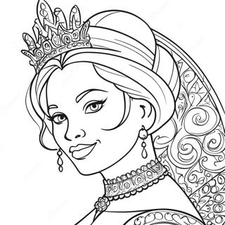 Elegant Black Queen Coloring Page 51042-40862