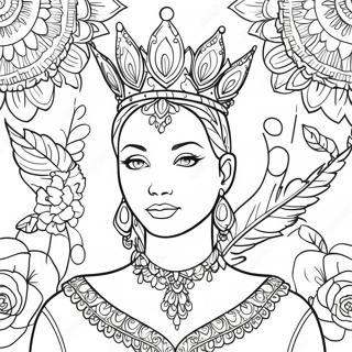 Elegant Black Queen Coloring Page 51042-40864