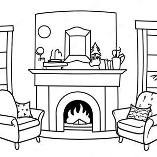 Fireplace Coloring Pages