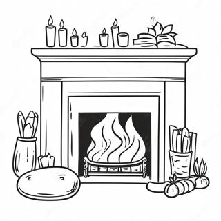 Cozy Fireplace Coloring Page 51052-40871