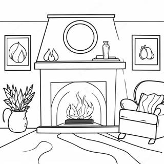 Cozy Fireplace Coloring Page 51052-40872