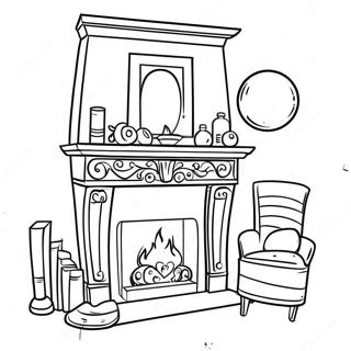 Decorative Fireplace With Stockings Coloring Page 51053-40873