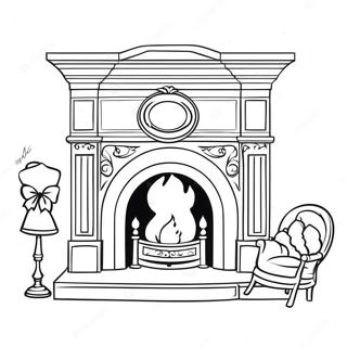 Decorative Fireplace With Stockings Coloring Page 51053-40874