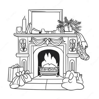 Decorative Fireplace With Stockings Coloring Page 51053-40876