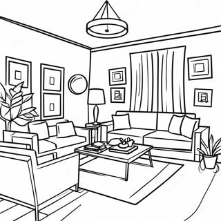 Cozy Apartment Living Room Coloring Page 51103-40917