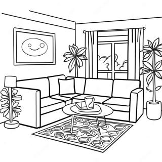 Cozy Apartment Living Room Coloring Page 51103-40918