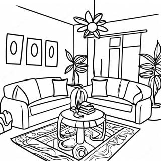 Cozy Apartment Living Room Coloring Page 51103-40919