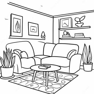 Cozy Apartment Living Room Coloring Page 51103-40920