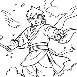 Zenitsu In Thunder Breathing Pose Coloring Page 5112-4263