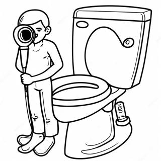 Skibidi Toilet Camera Man Coloring Pages