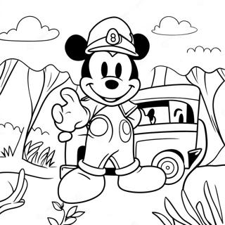 Mickey Mouse Safari Coloring Pages