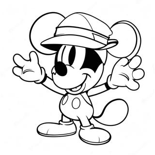 Mickey Mouse With Safari Hat Coloring Page 51143-40957