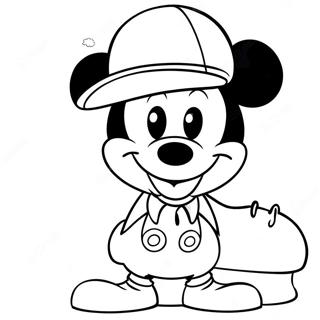 Mickey Mouse With Safari Hat Coloring Page 51143-40958