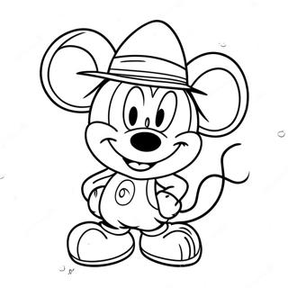 Mickey Mouse With Safari Hat Coloring Page 51143-40959