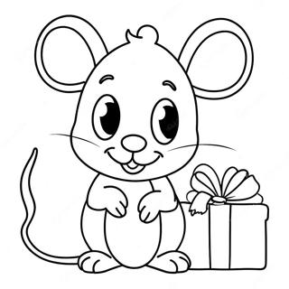 Christmas Mouse Coloring Page 51182-40975