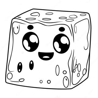 Cute Minecraft Slime With Big Eyes Coloring Page 51223-41006