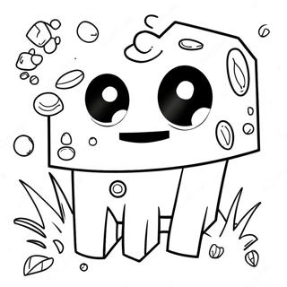 Cute Minecraft Slime With Big Eyes Coloring Page 51223-41007