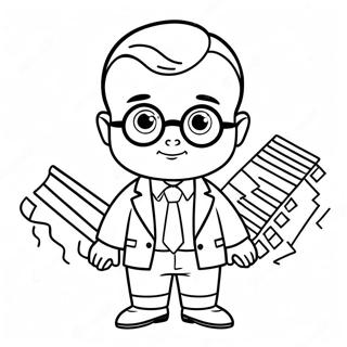 Funny Boss Baby With Glasses Coloring Page 5122-4265