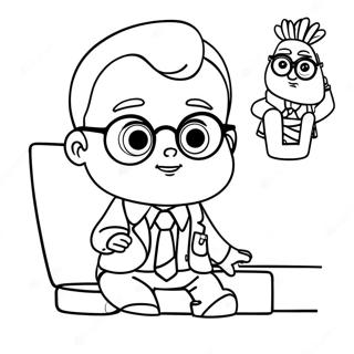 Funny Boss Baby With Glasses Coloring Page 5122-4266