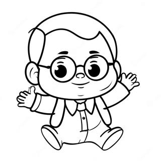 Funny Boss Baby With Glasses Coloring Page 5122-4267