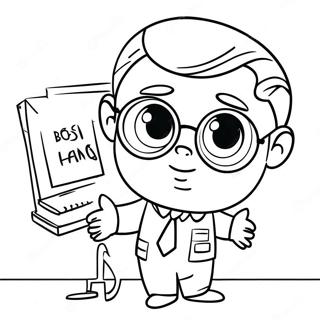 Funny Boss Baby With Glasses Coloring Page 5122-4268