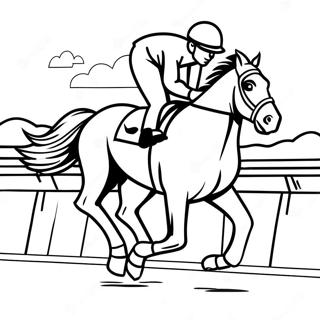 Horse Racing Coloring Pages