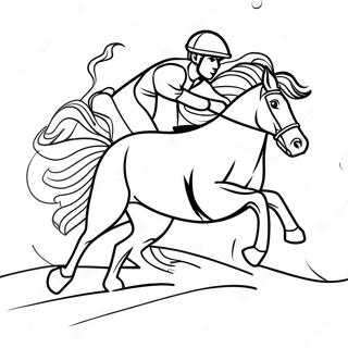 Galloping Horse In Race Coloring Page 51233-41014