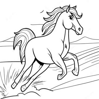 Galloping Horse In Race Coloring Page 51233-41015