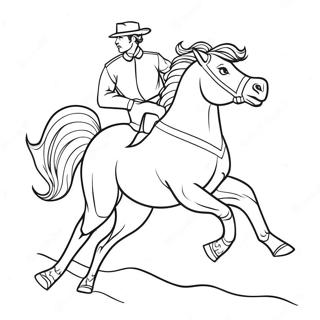 Galloping Horse In Race Coloring Page 51233-41016