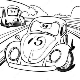 Herbie Racing On The Track Coloring Page 51253-41036