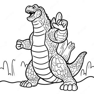 Godzilla Roaring Fiercely Coloring Page 51263-41044