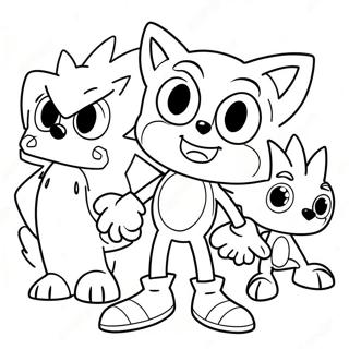 Sonic The Hedgehog With Monster Friends Coloring Page 51303-41073