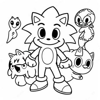 Sonic The Hedgehog With Monster Friends Coloring Page 51303-41074