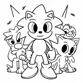 Sonic The Hedgehog With Monster Friends Coloring Page 51303-41076