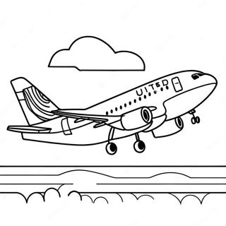 United Airlines Airplane In Flight Coloring Page 51313-41081