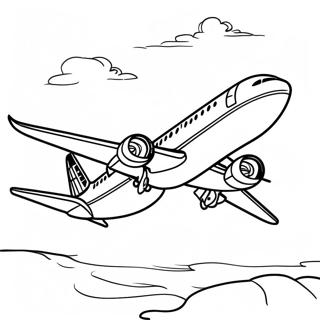 United Airlines Airplane In Flight Coloring Page 51313-41083