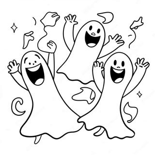 Spooky Ghosts Dancing Coloring Page 51353-41110