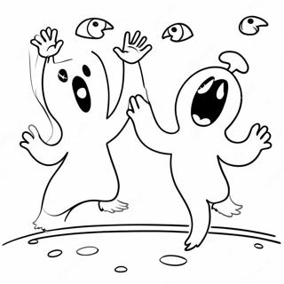 Spooky Ghosts Dancing Coloring Page 51353-41111